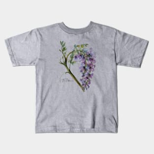 Purple Wisteria Watercolor Kids T-Shirt